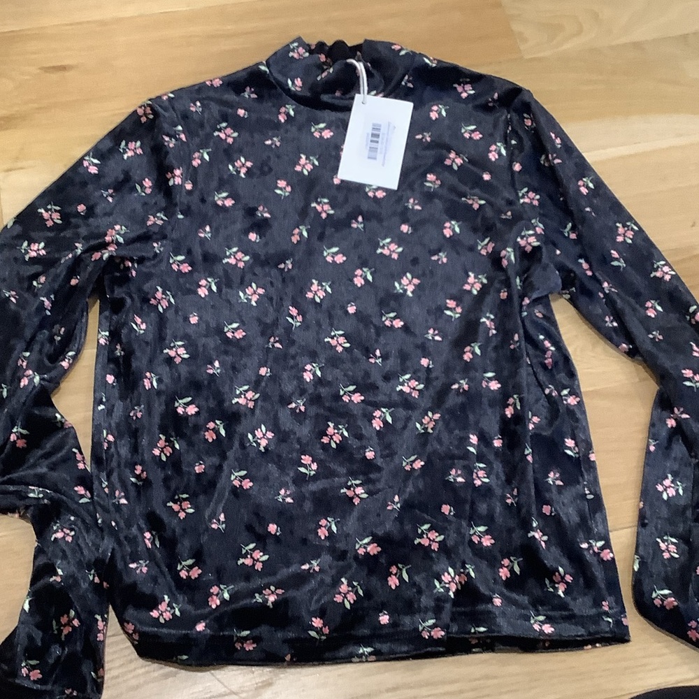 Floral Black Kids Top